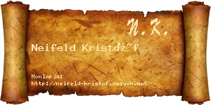 Neifeld Kristóf névjegykártya